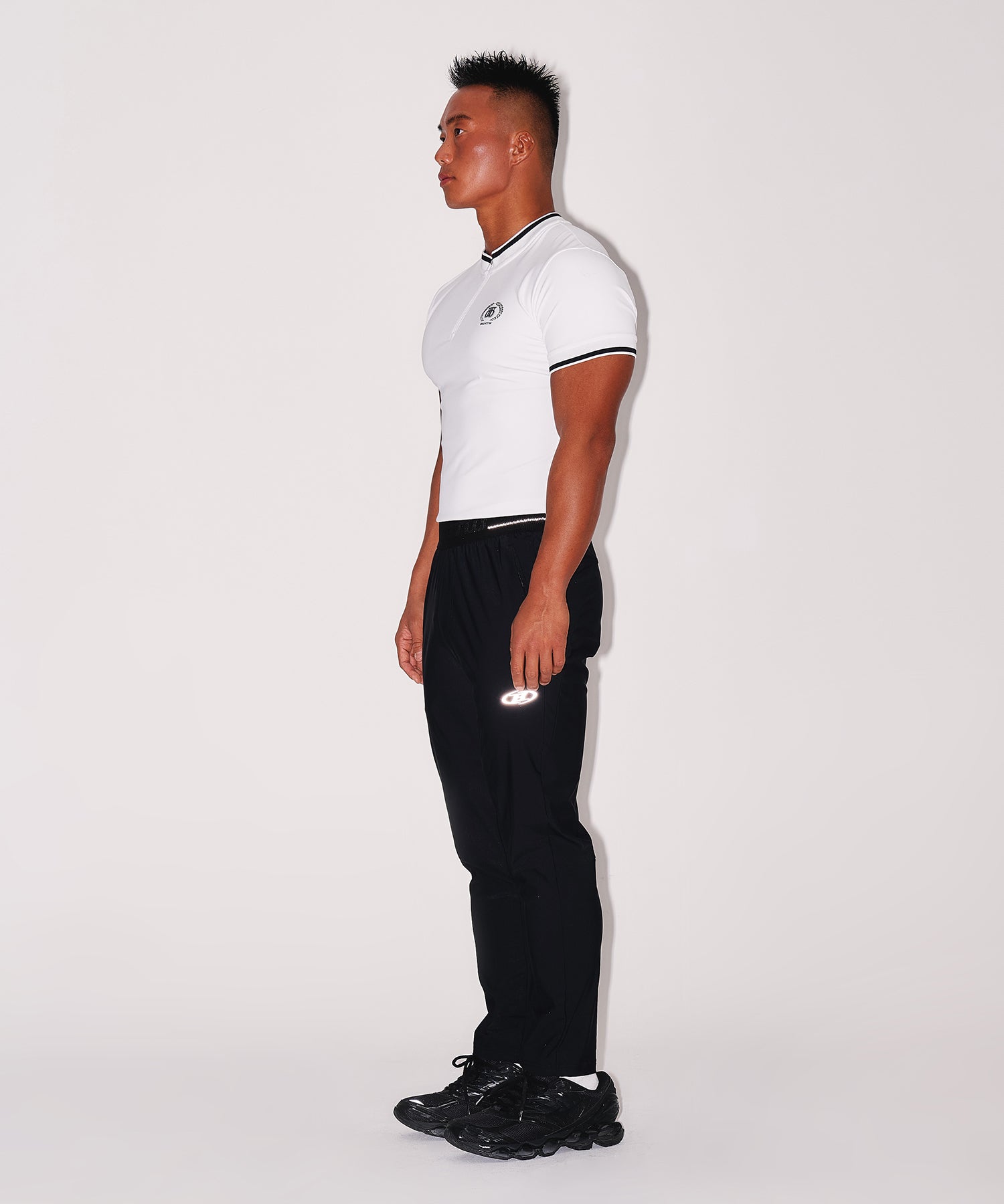 DOUBLE B EMBLEM HALF ZIP UP JERSEY [WHITE]