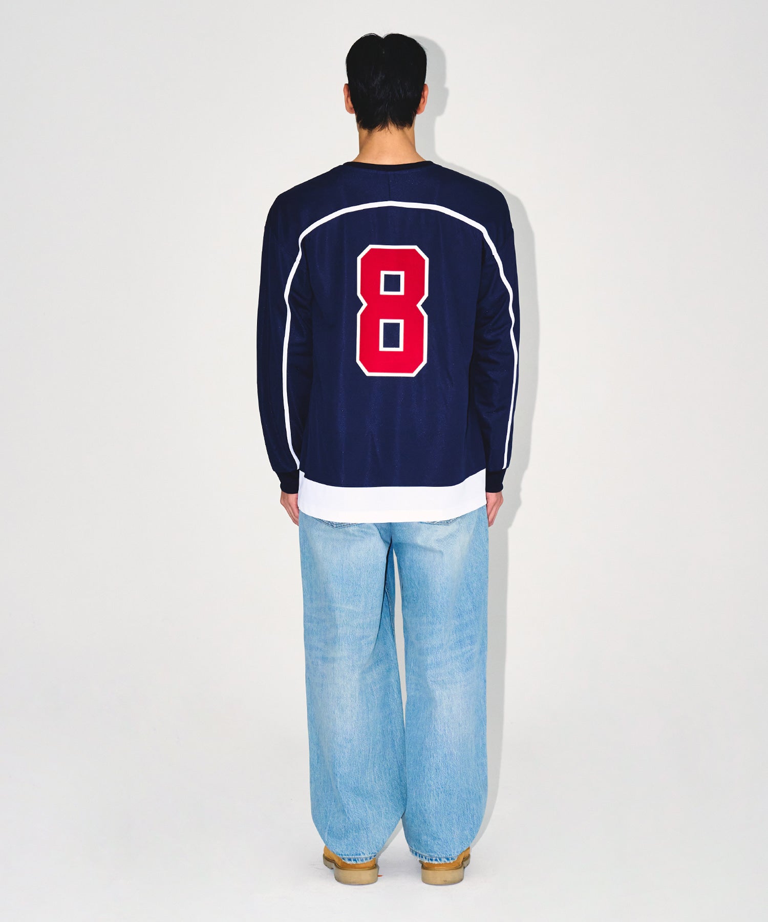 【予約販売：ご注文より1～3週間後に発送予定】LINE TAPING RUGBY LONG SLEEVE [NAVY]