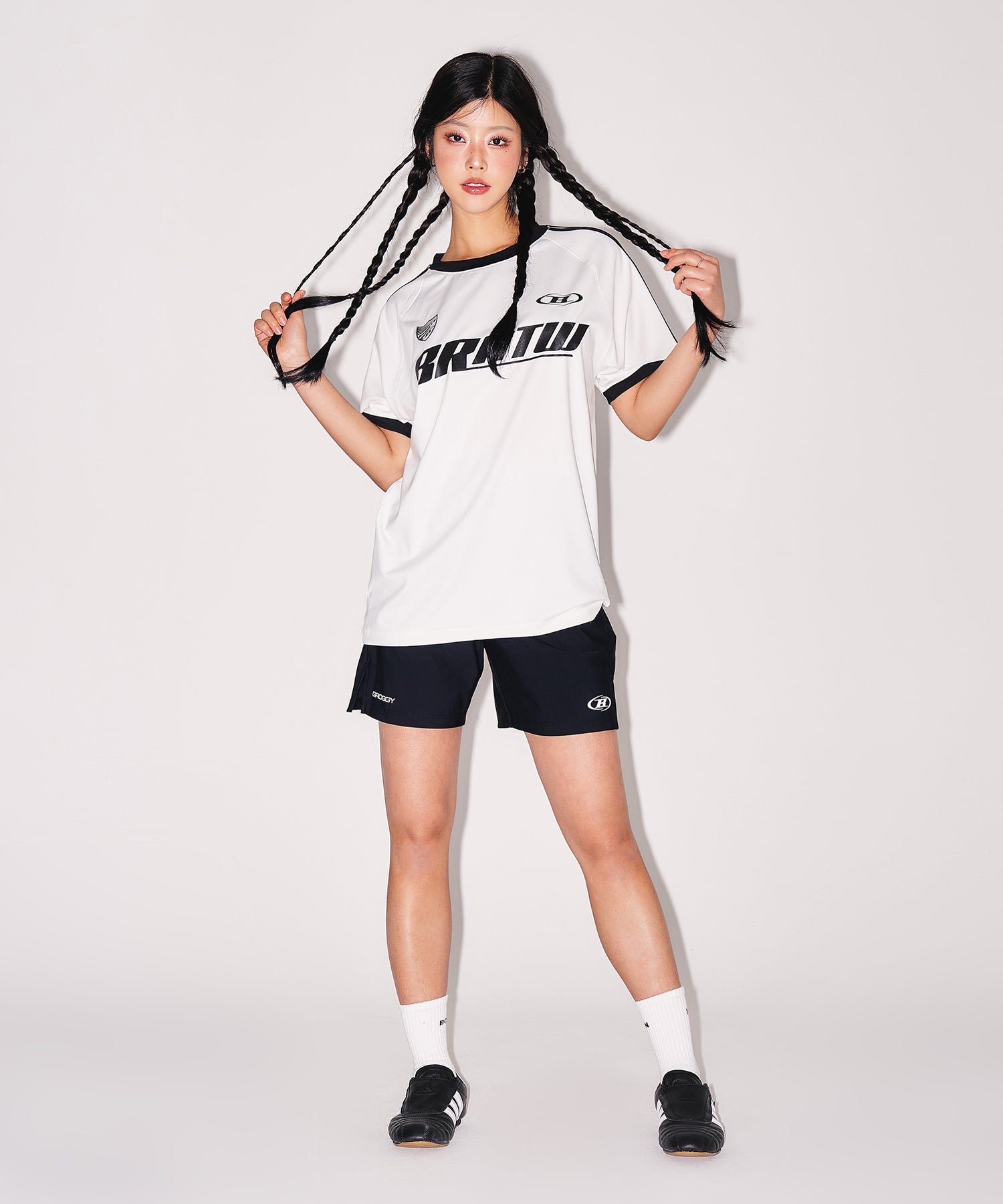 BRNTW TRACK LINE T-SHIRTS [WHITE]