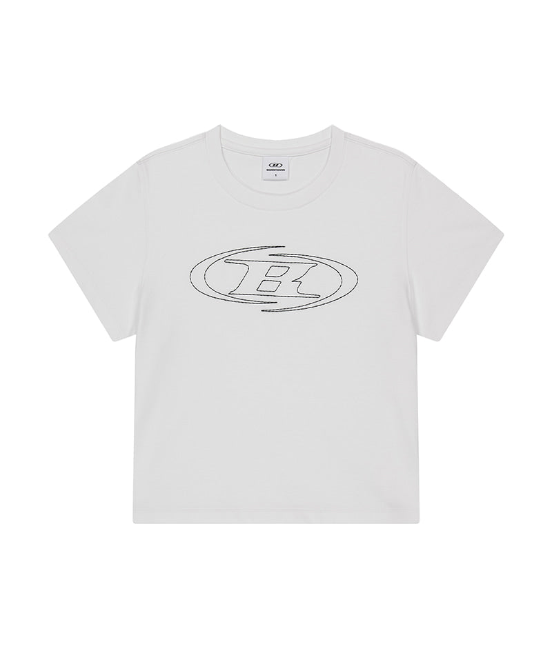 【予約販売：ご注文より1～3週間後に発送予定】W STITCH LOGO REGULAR FIT T-SHIRTS [WHITE]