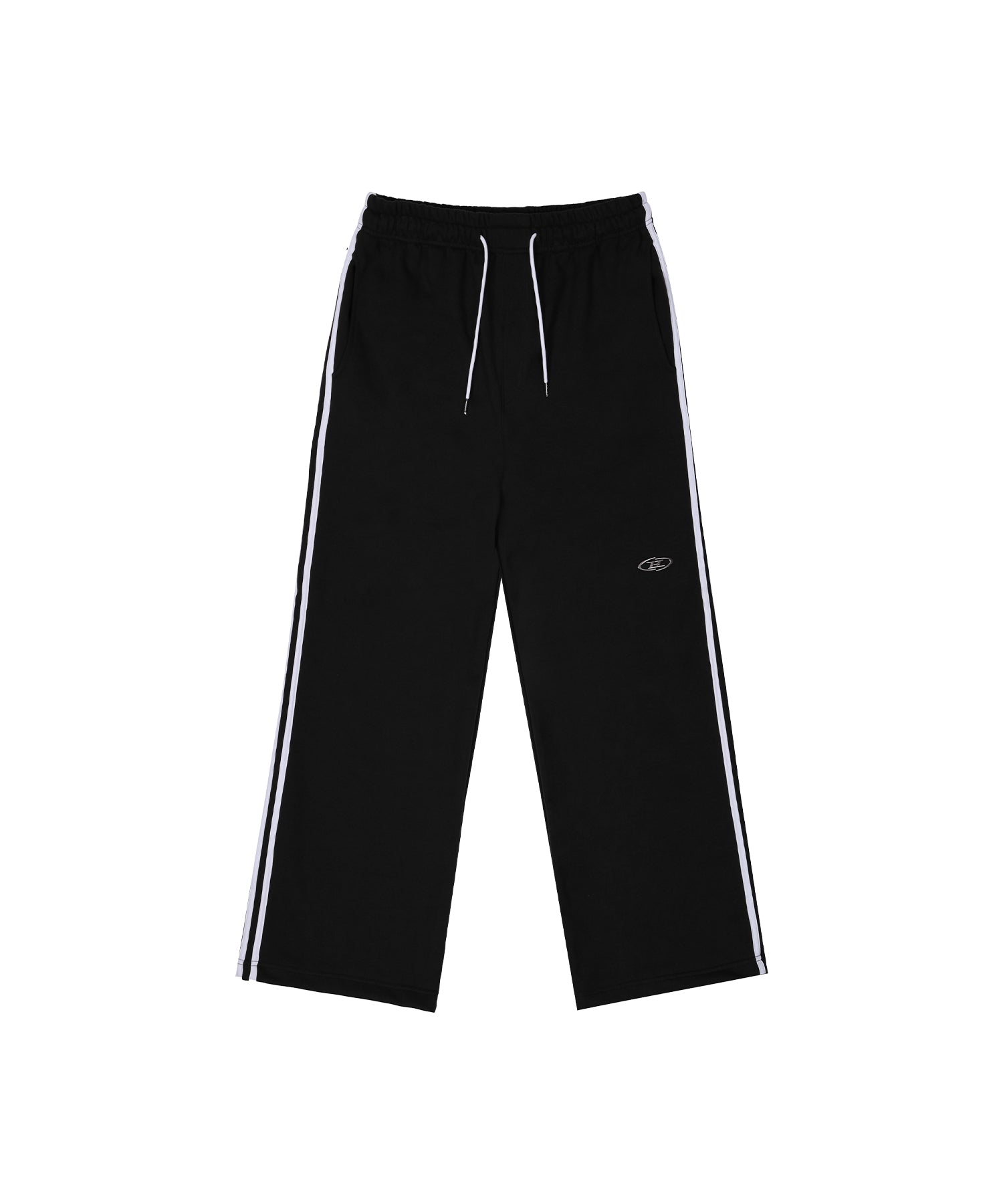 CHROME B LOGO TRACK LINE WIDE PANTS [BLACK]