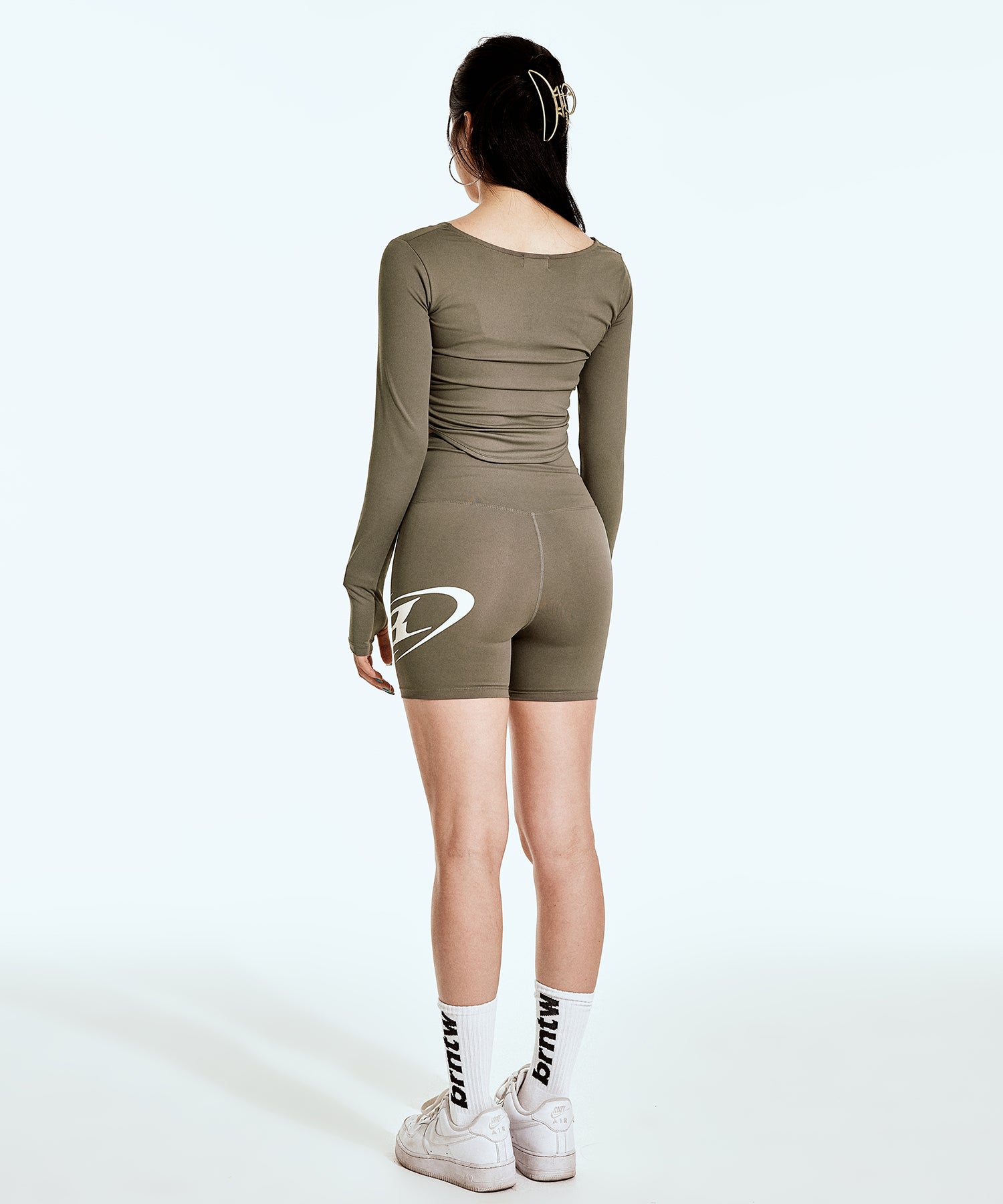 B-BUCKLE CUTOUT LONG SLEEVE [KHAKI]