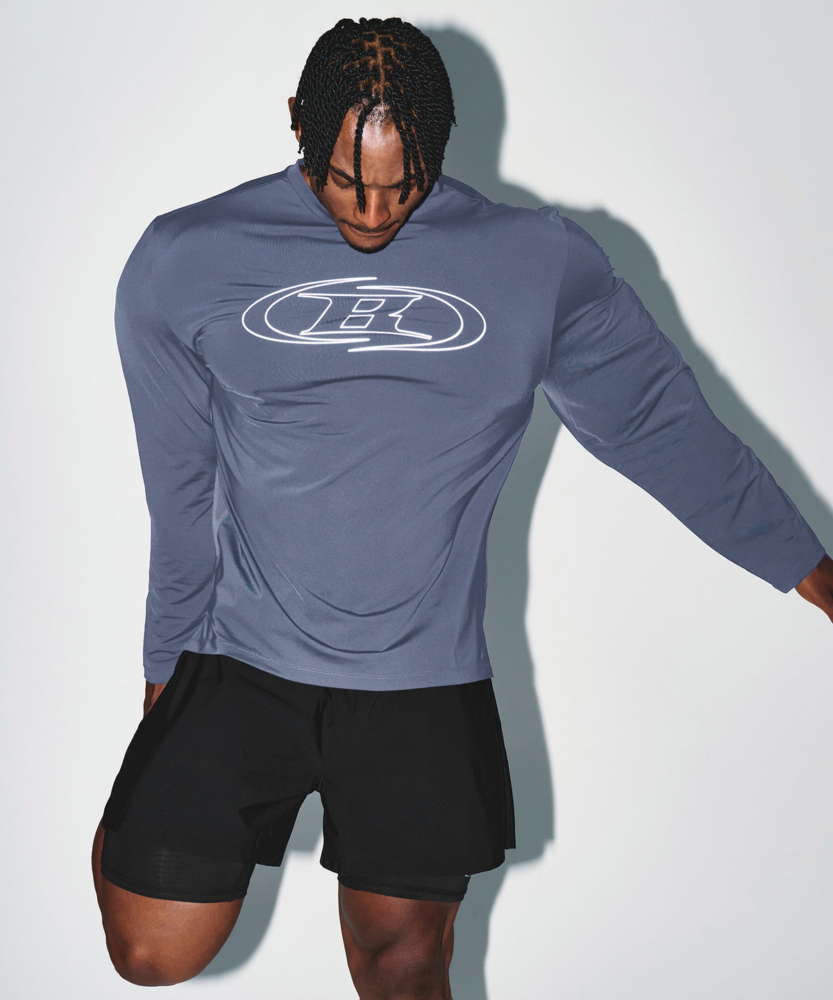 【韓国限定】STROKE B QUICK DRY LONG SLEEVE [DUSTY BLUE]