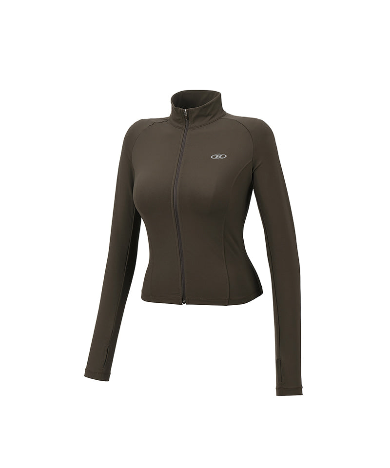 【予約販売：ご注文より1～3週間後に発送予定】W COMPRESSION FULL ZIP UP JACKET [BROWN]