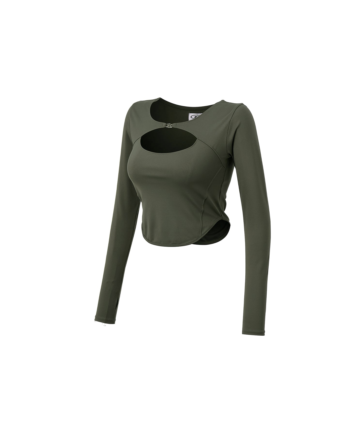 B-BUCKLE CUTOUT LONG SLEEVE [KHAKI]