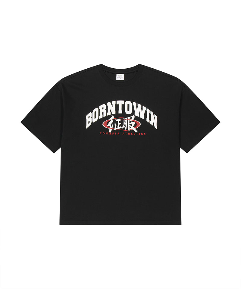 【予約販売：ご注文より1～3週間後に発送予定】CONQUER ATHLETICS SEMI OVER FIT T-SHIRTS [BLACK]