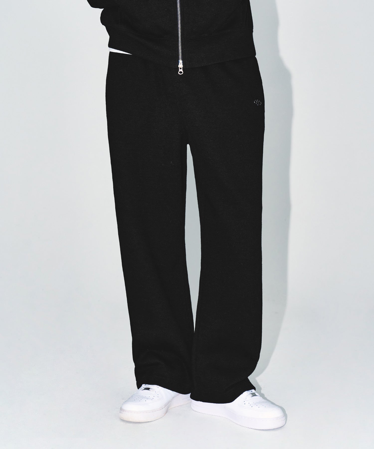 【予約販売：ご注文より1～3週間後に発送予定】KNIT LIKE WIDE PANTS [BLACK]