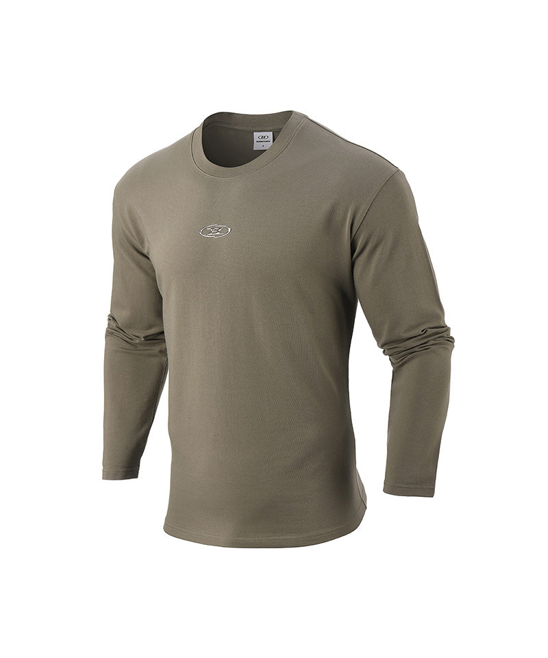 【予約販売：ご注文より1～3週間後に発送予定】SILVER B LOGO MUSCLE FIT LONG SLEEVE [KHAKI]