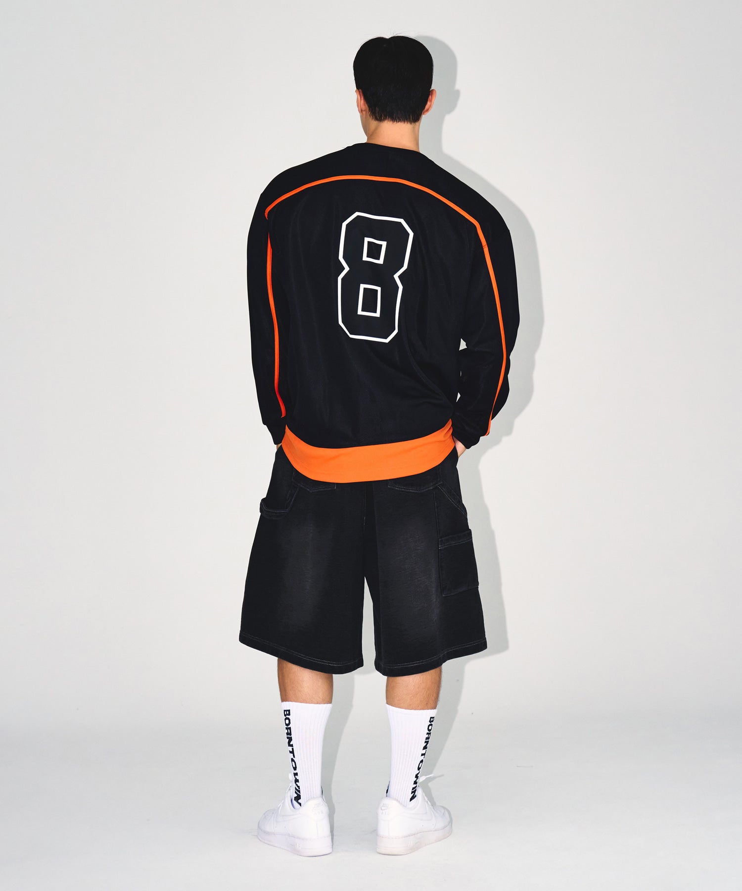 【予約販売：ご注文より1～3週間後に発送予定】LINE TAPING RUGBY LONG SLEEVE [BLACK]
