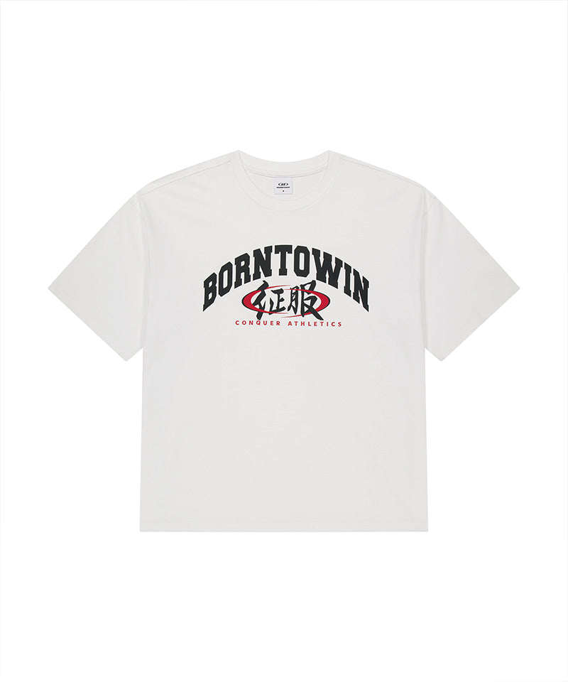 【韓国限定】CONQUER ATHLETICS SEMI OVER FIT T-SHIRTS [WHITE]