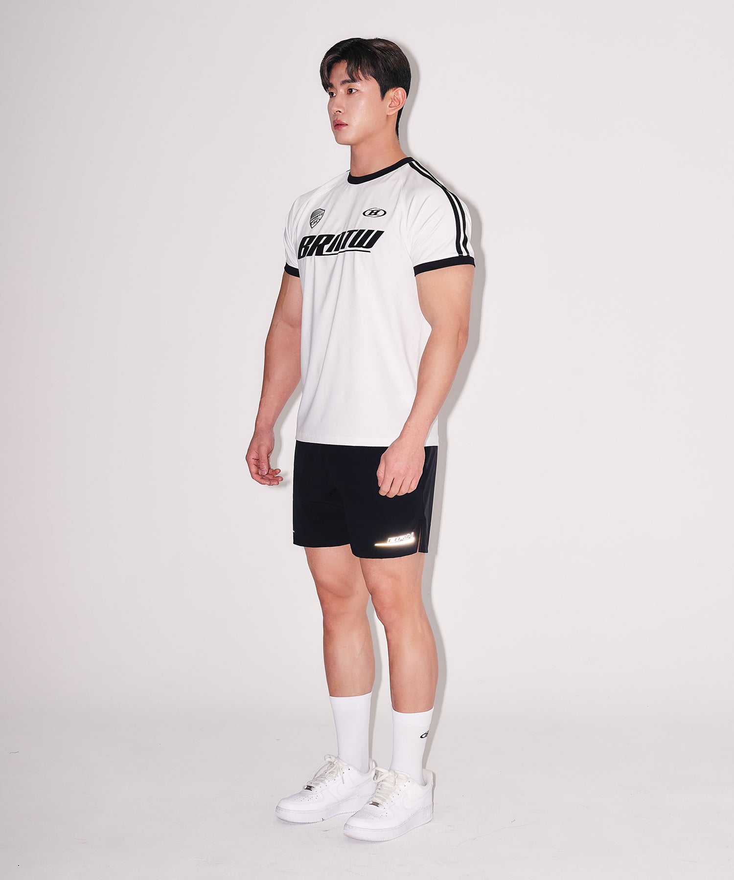 BRNTW TRACK LINE T-SHIRTS [WHITE]