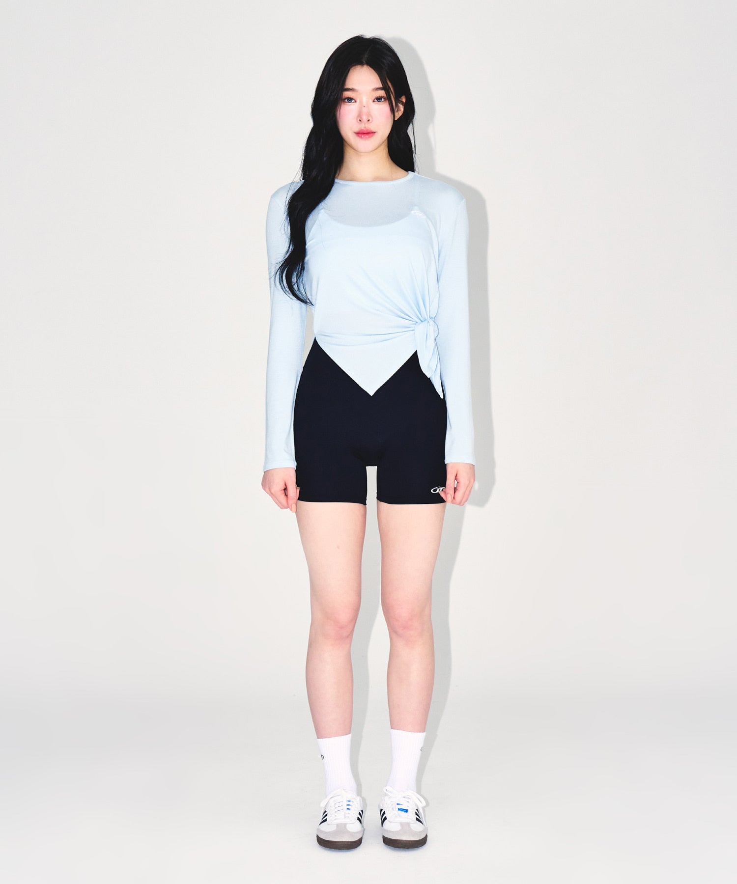 【予約販売：ご注文より1～3週間後に発送予定】W MODAL TIE LONG SLEEVE [SKY BLUE]
