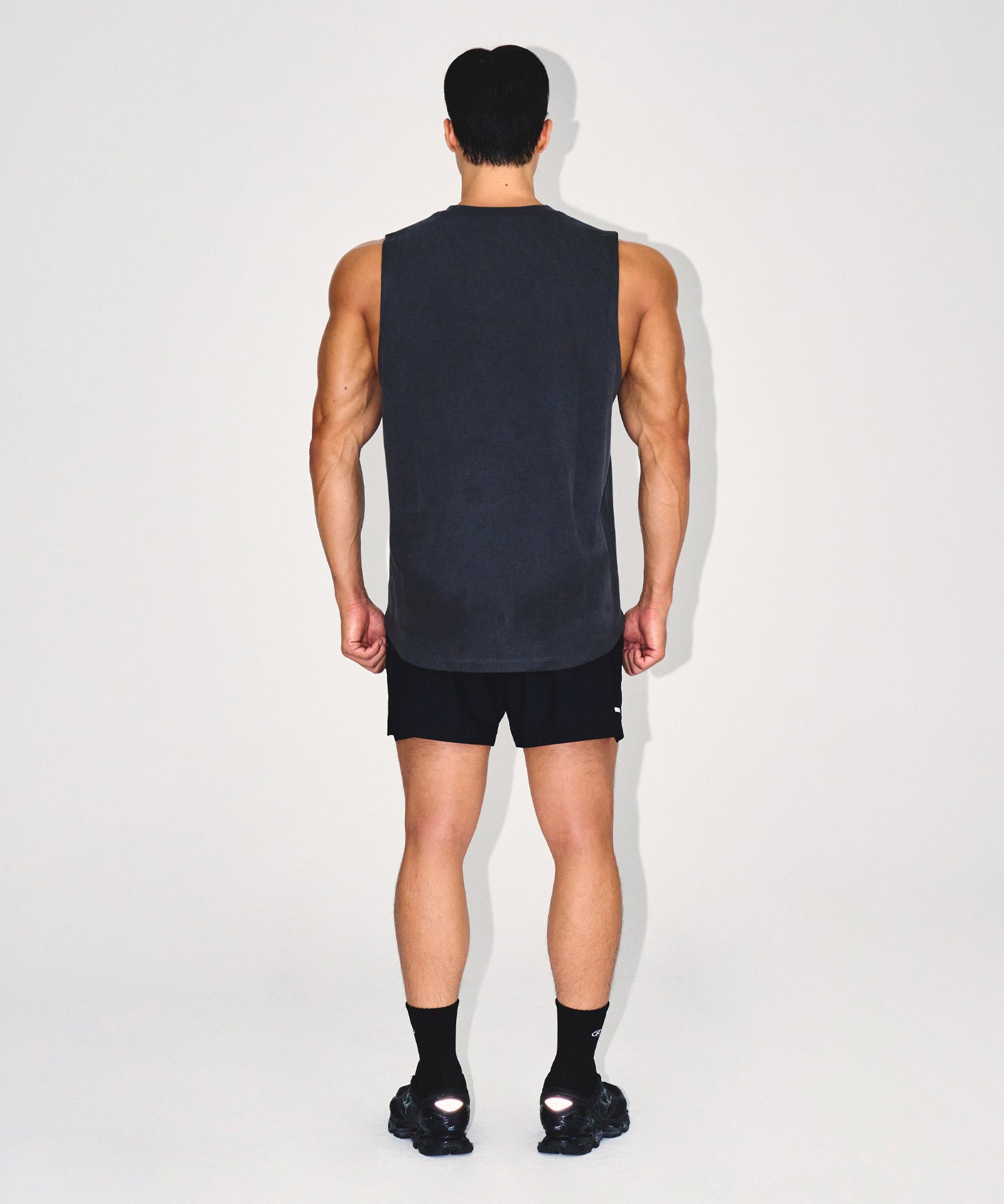 【予約販売：ご注文より1～3週間後に発送予定】SILVER B PIGMENT DYING SLEEVELESS [CHARCOAL]