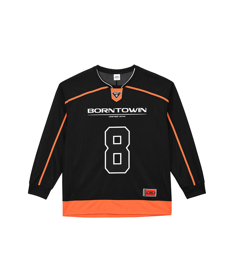 【予約販売：ご注文より1～3週間後に発送予定】LINE TAPING RUGBY LONG SLEEVE [BLACK]