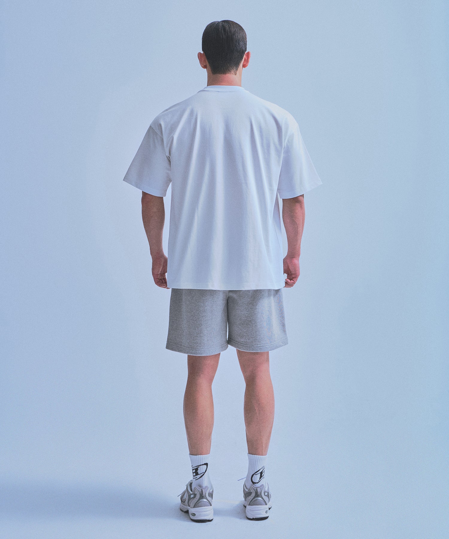 【5/9 release】CHROME B HALF PANTS_SHORT VER [MELANGE GREY]
