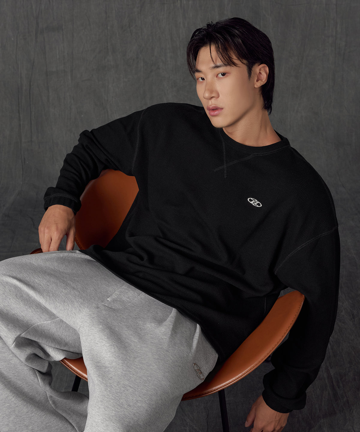 【韓国限定】CHROME B WAFFLE LONG SLEEVE [BLACK]