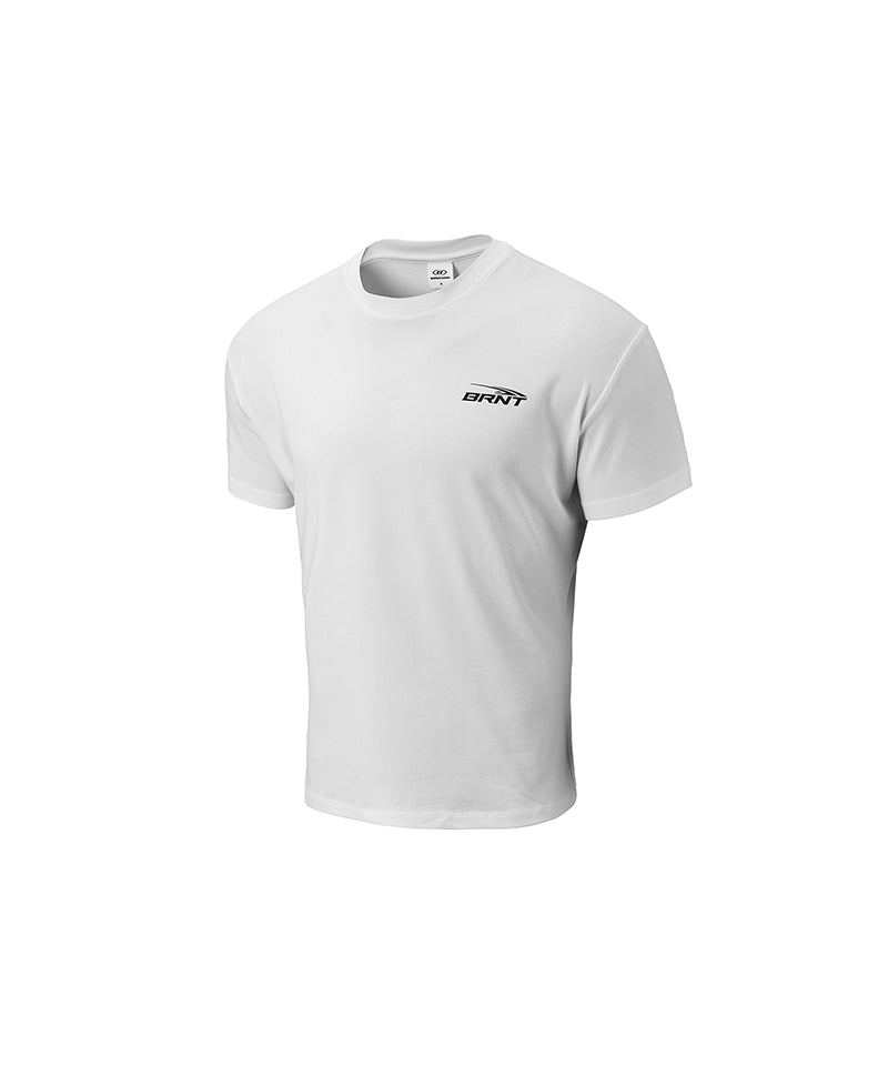 【予約販売：ご注文より1～3週間後に発送予定】BRNT BACK LOGO MUSCLE FIT T-SHIRTS [WHITE]