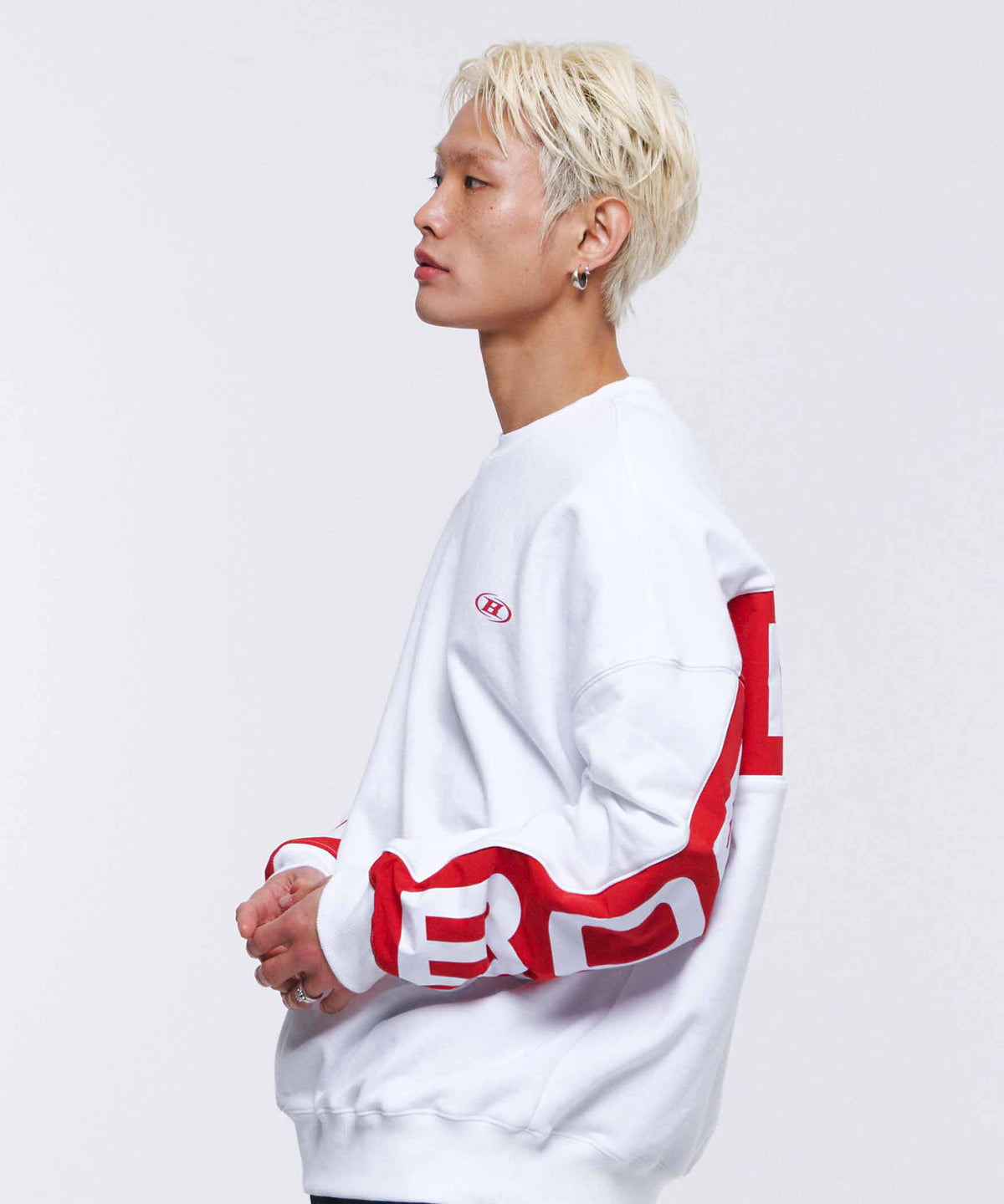 【韓国限定】NYLON MIX BOLD SWEATSHIRTS [WHITE]