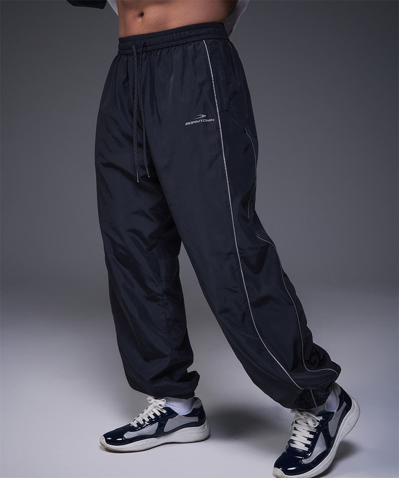 WOVEN PIPING TRACK PANTS [NAVY] – BORNTOWIN JAPAN EC-shop