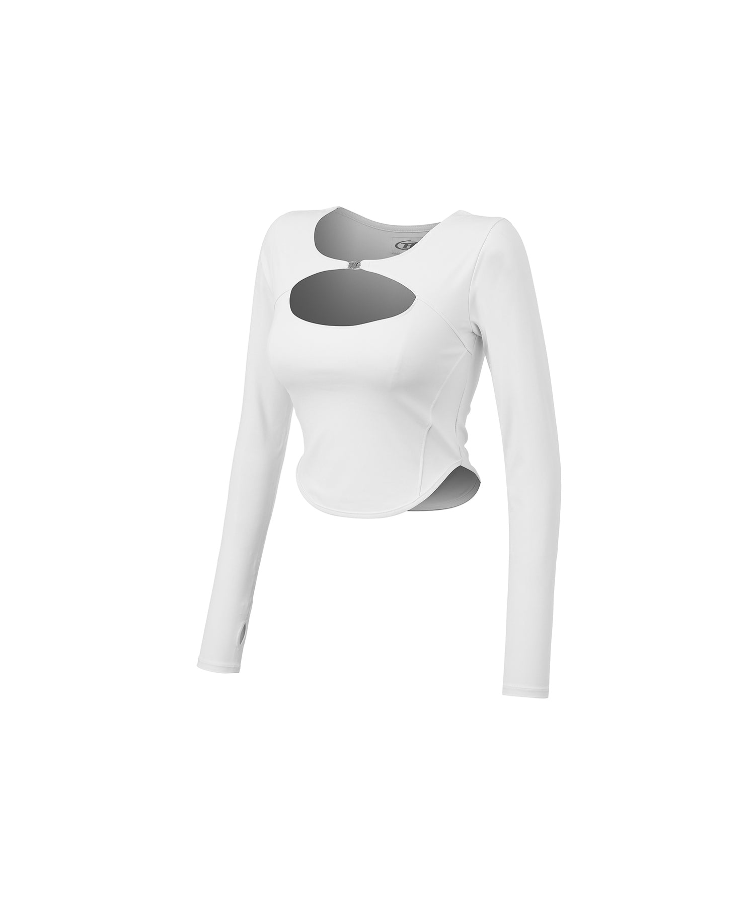 B-BUCKLE CUTOUT LONG SLEEVE [WHITE]