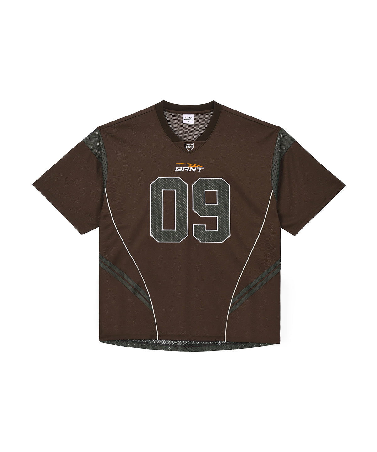 【予約販売：ご注文より1～3週間後に発送予定】09 APPLIQUE RUGBY JERSEY T-SHIRTS [BROWN]