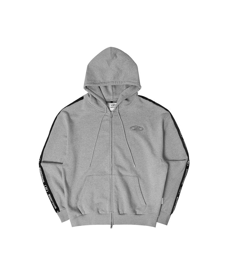【POPUP展示品】BIG CHROME B BLACK LINE ZIP-UP HOODIE [MELANGE GREY]