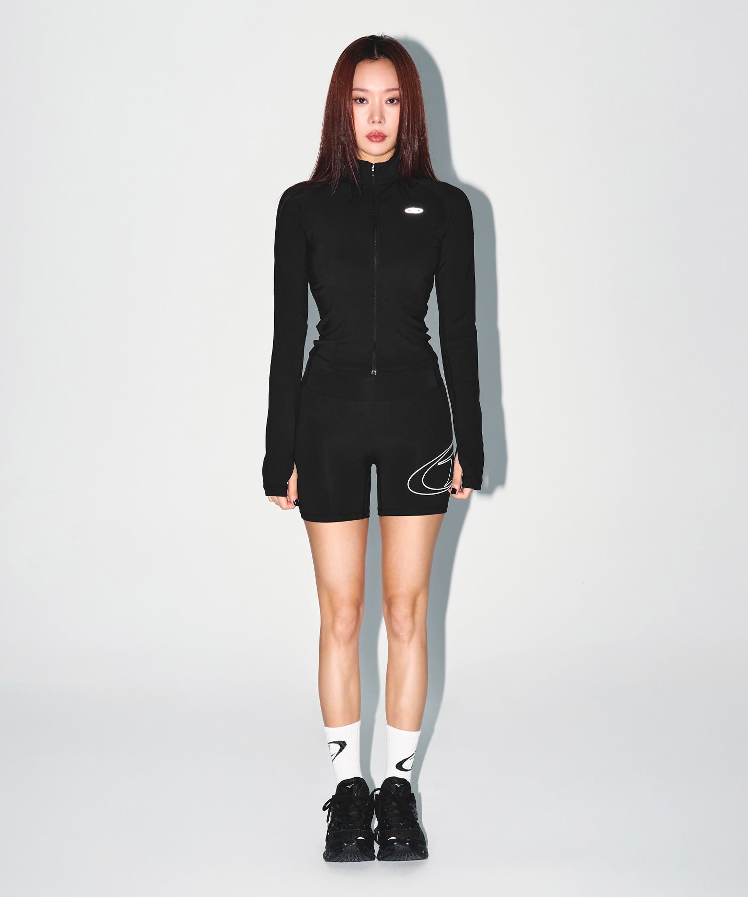 【予約販売：ご注文より1～3週間後に発送予定】W STROKE B 3.5 BIKER SHORTS [BLACK]