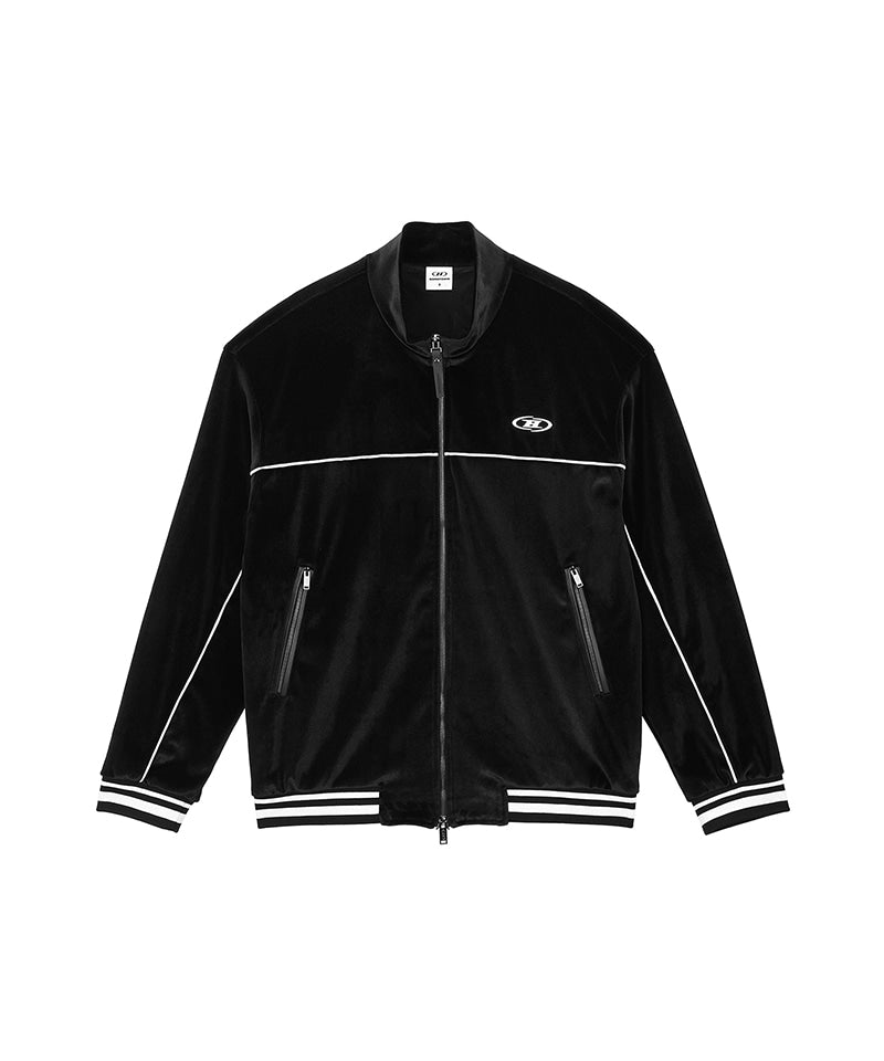 【韓国限定】TRACK LINE VELVET JACKET [BLACK]