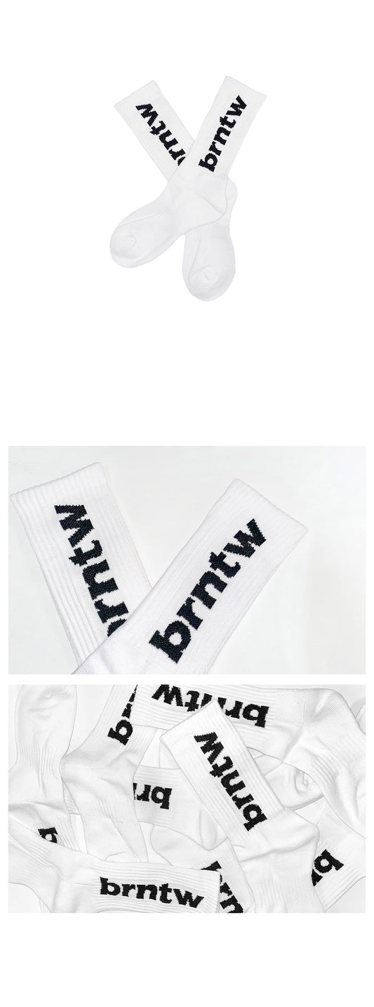 BRNTW LOGO SOCKS [WHITE]