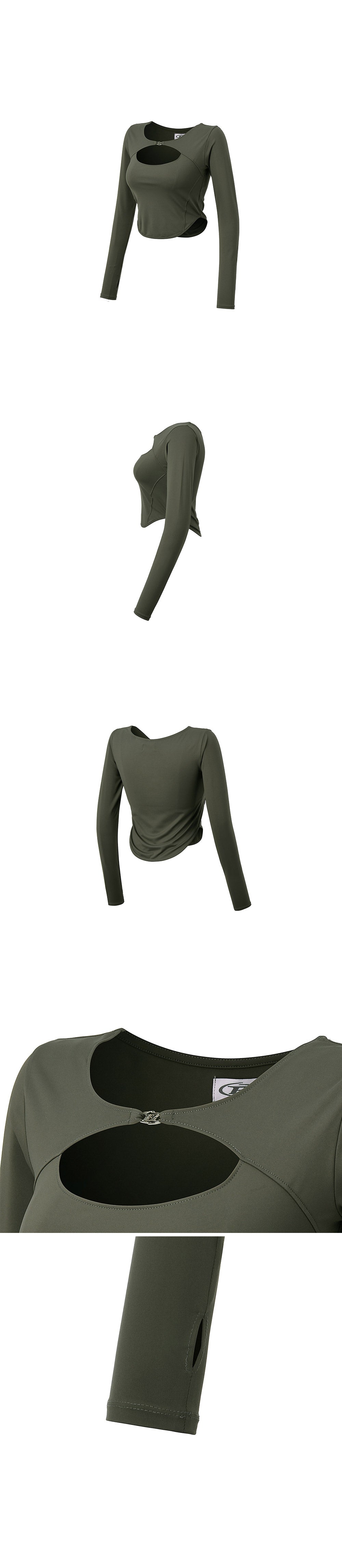 B-BUCKLE CUTOUT LONG SLEEVE [KHAKI]