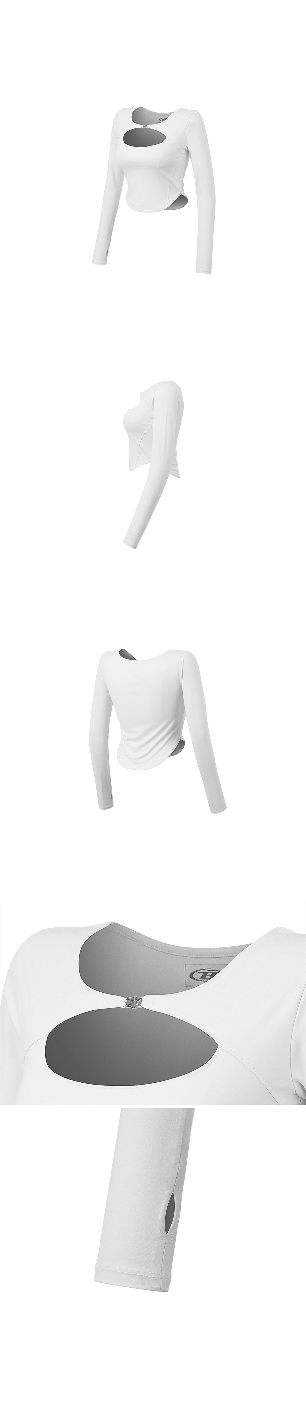 B-BUCKLE CUTOUT LONG SLEEVE [WHITE]