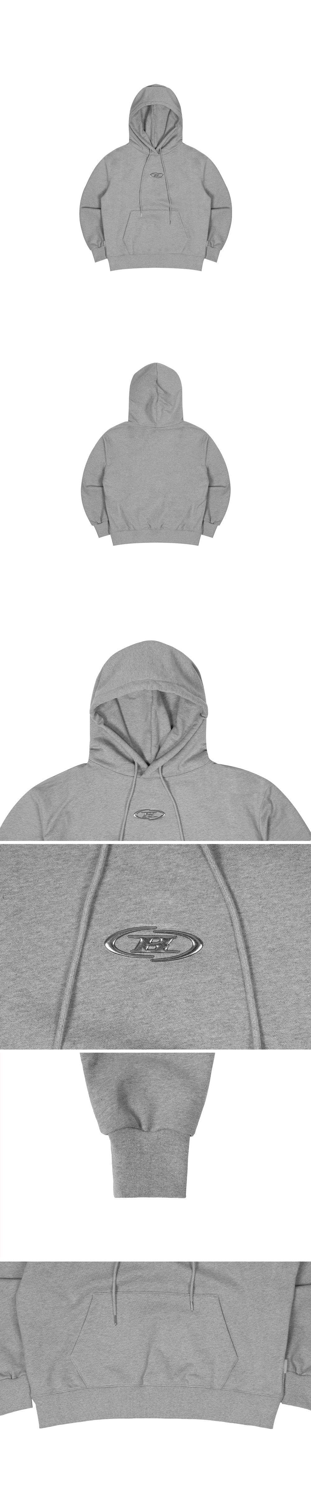 BIG CHROME B LOGO HOODIE [MELANGE GREY]