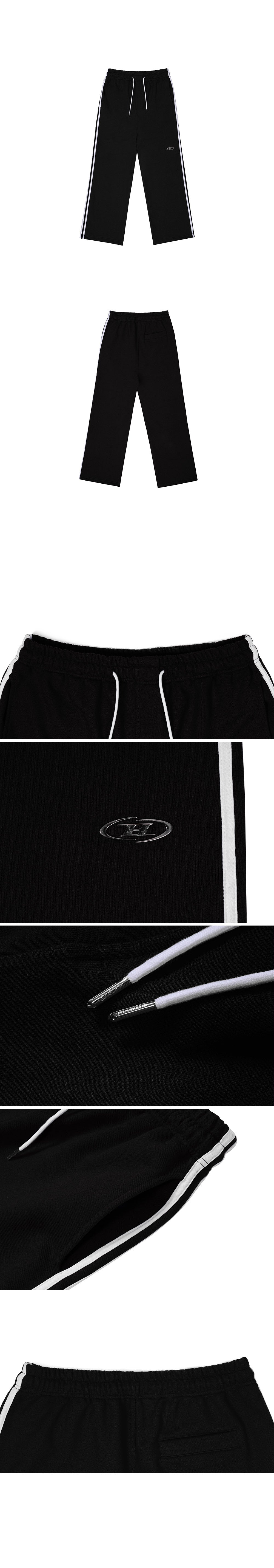 CHROME B LOGO TRACK LINE WIDE PANTS [BLACK]