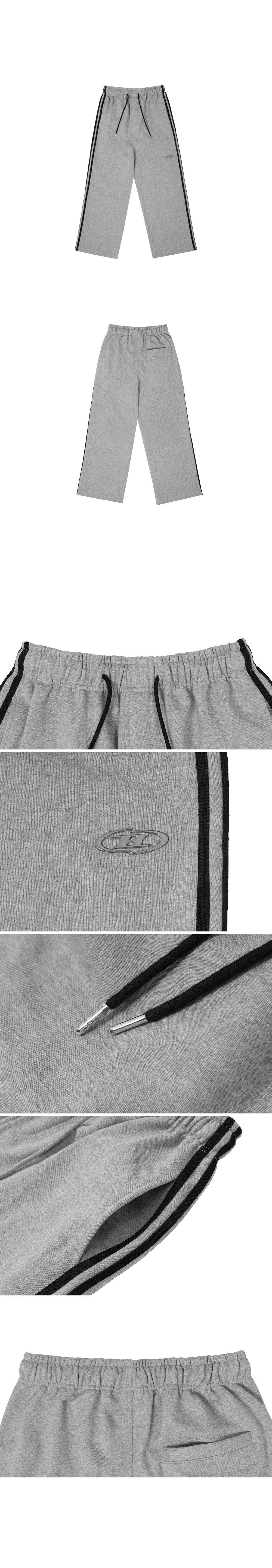 CHROME B LOGO TRACK LINE WIDE PANTS [MELANGE GREY]