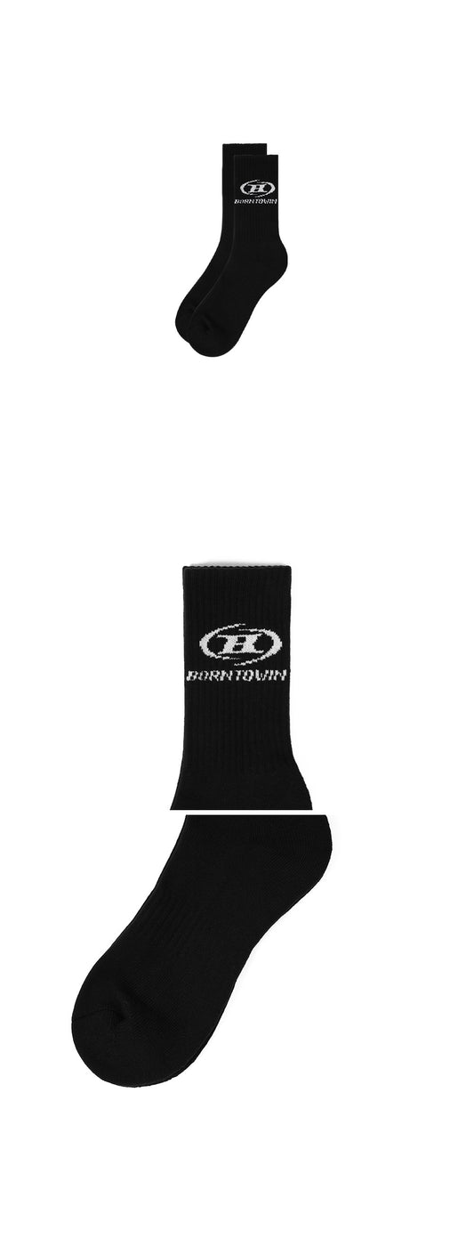 SYMBOL B LOGO SOCKS [BLACK]