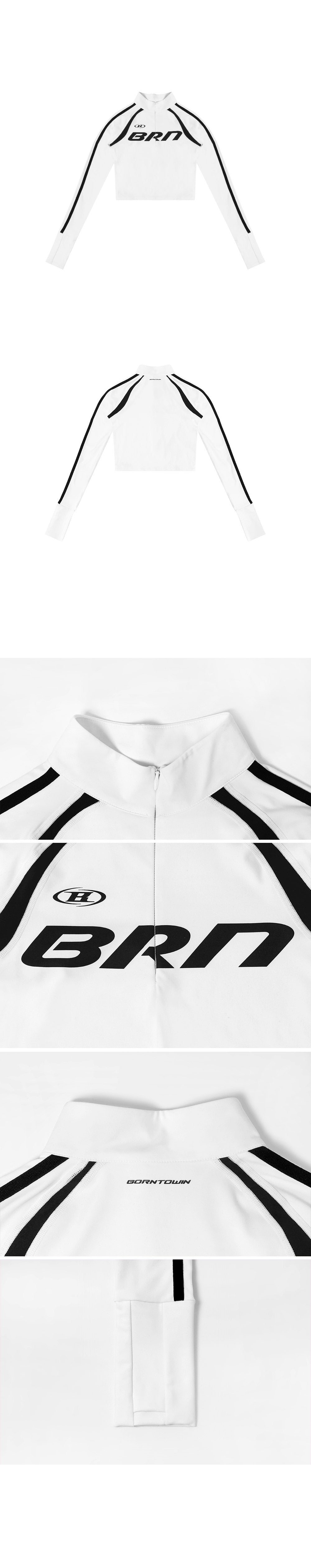 BRN SLIM HALF ZIP-UP LONGSLEEVE [WHITE]