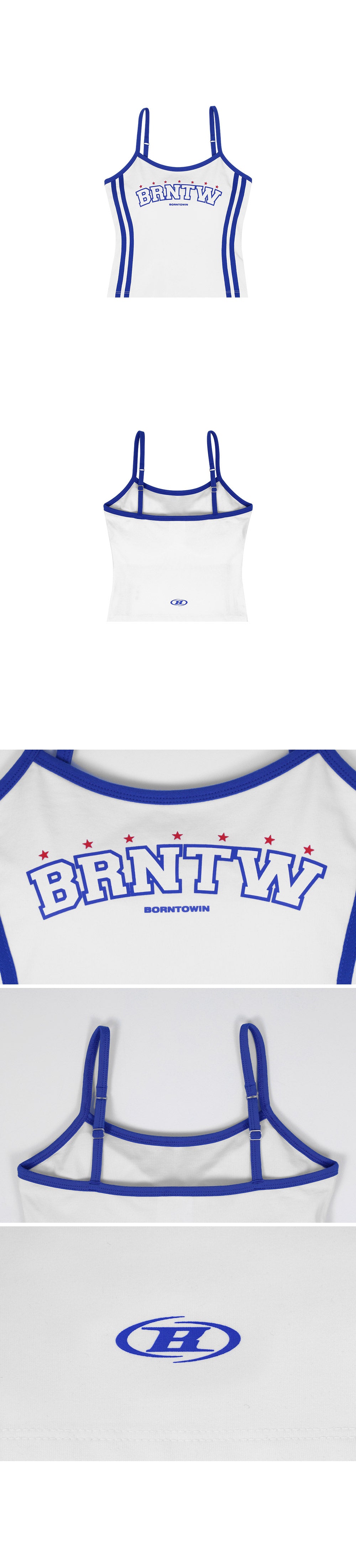 BRNTW TRACK LINE CROP SLEEVELESS [WHITE]