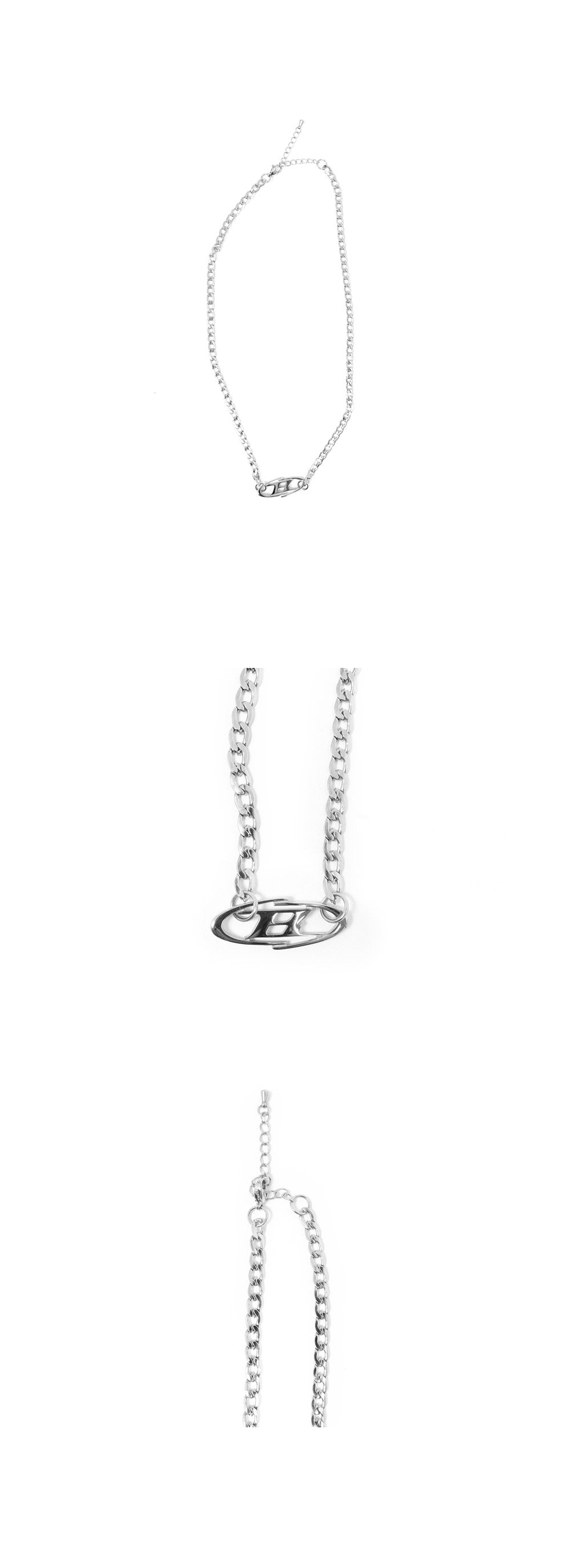 SURGICAL B LOGO NECKLACE [SILVER]