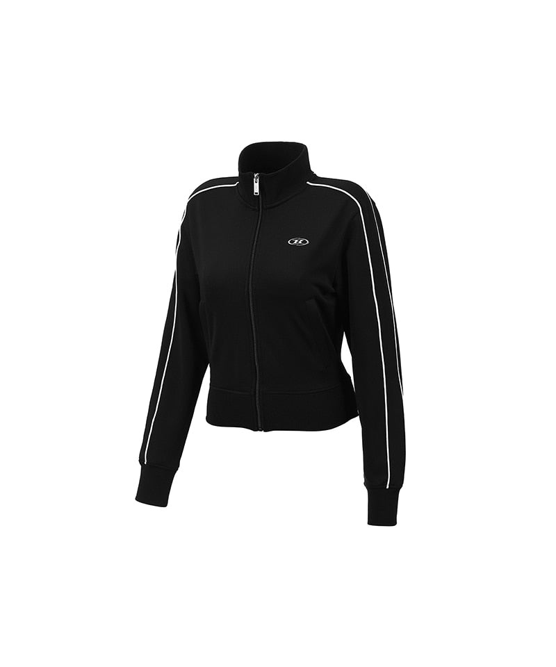 【韓国限定】W PIPING LINE ZIP UP JACKET [BLACK]