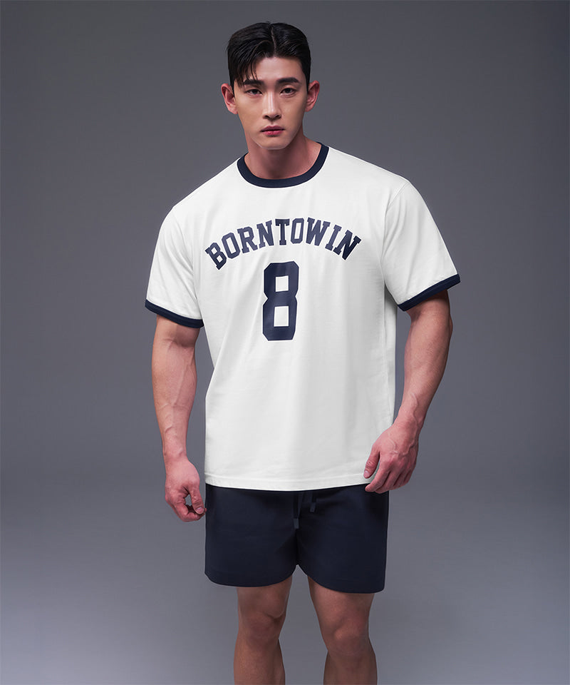 NUMBER RINGER REGULAR FIT T-SHIRTS [WHITE]