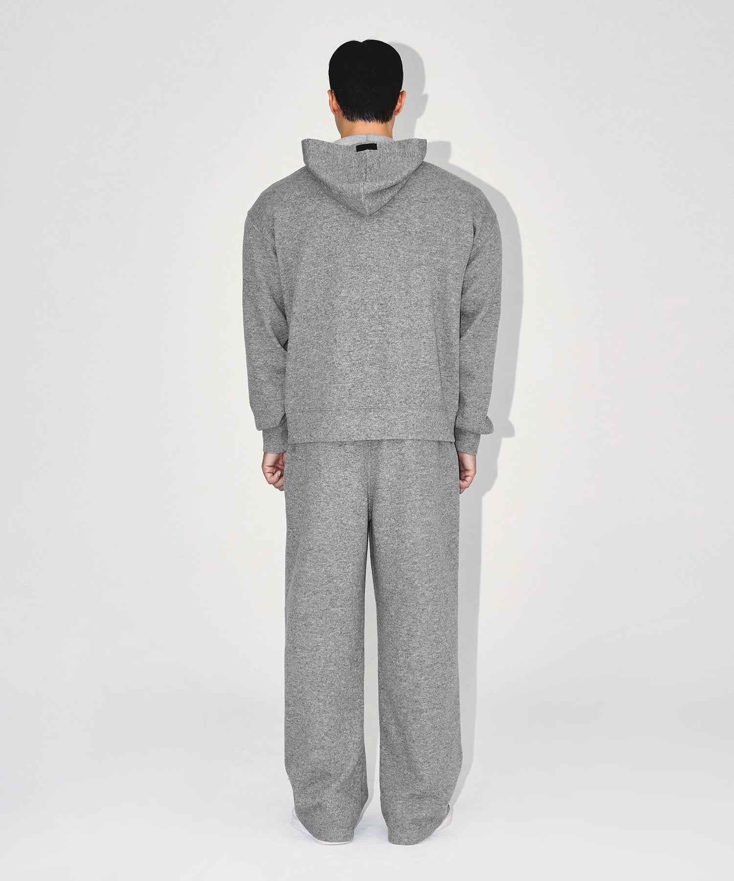 【予約販売：ご注文より1～3週間後に発送予定】KNIT LIKE HOODIE ZIP UP [MELANGE GREY]