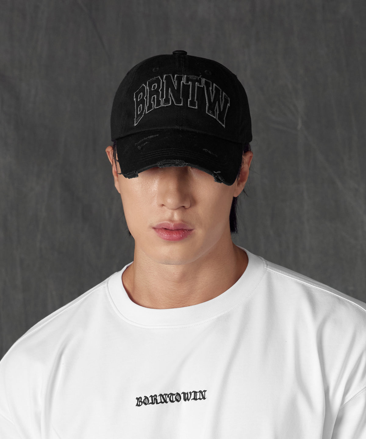 【韓国限定】BRNTW DAMAGE BALL CAP [BLACK]