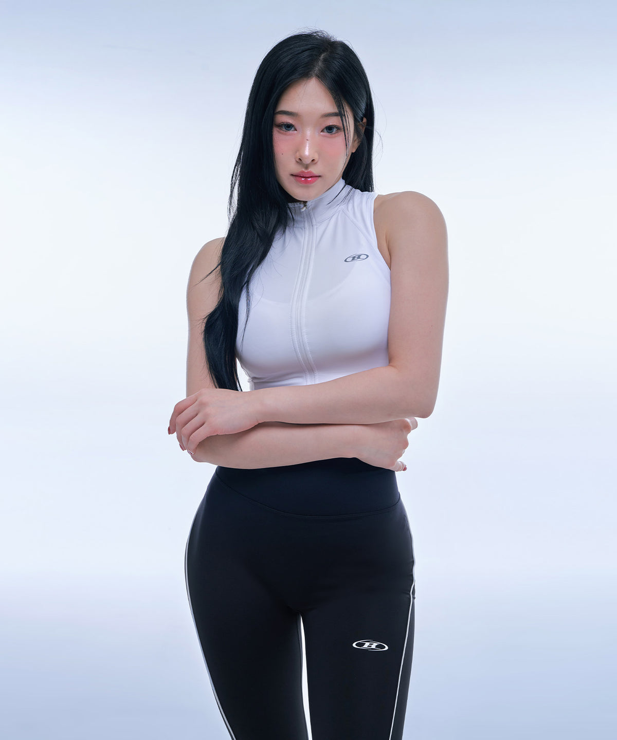 ACTIVE LINE FULL ZIP-UP TANK TOP [WHITE]