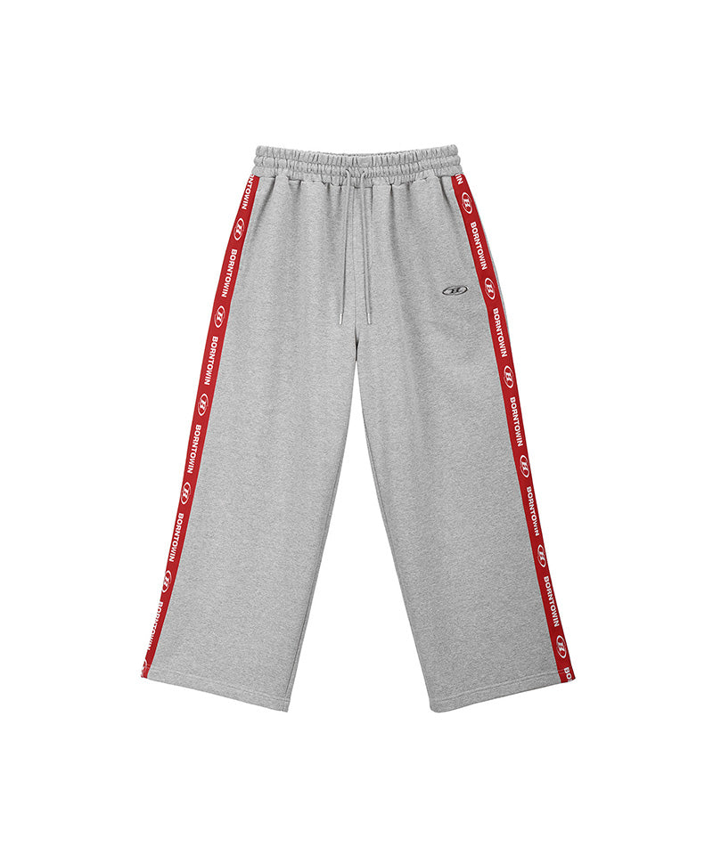【予約販売：ご注文より1～3週間後に発送予定】CHROME B RED LINE SEMI WIDE PANTS [MELANGE GREY]