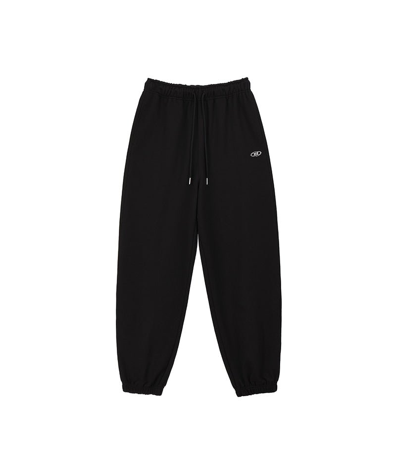 【予約販売：ご注文より1～3週間後に発送予定】W SEMI WIDE SWEAT JOGGER PANTS [BLACK]