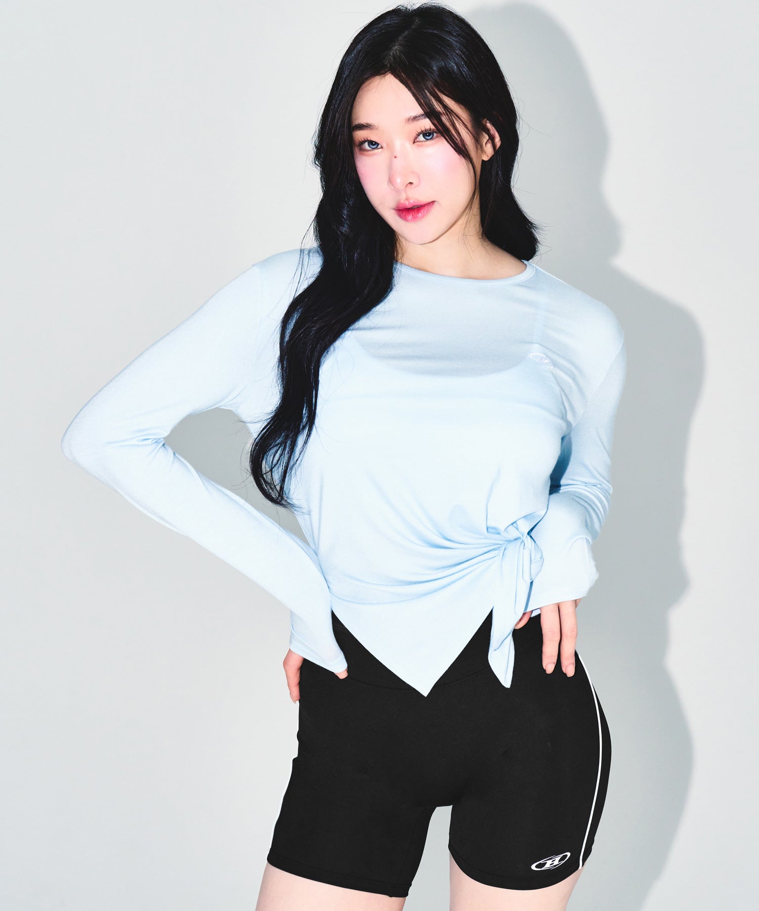 【予約販売：ご注文より1～3週間後に発送予定】W MODAL TIE LONG SLEEVE [SKY BLUE]