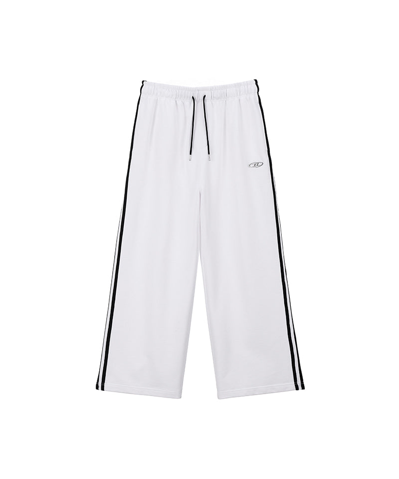 【韓国限定】CHROME B TRACK LINE SEMI WIDE PANTS [WHITE]