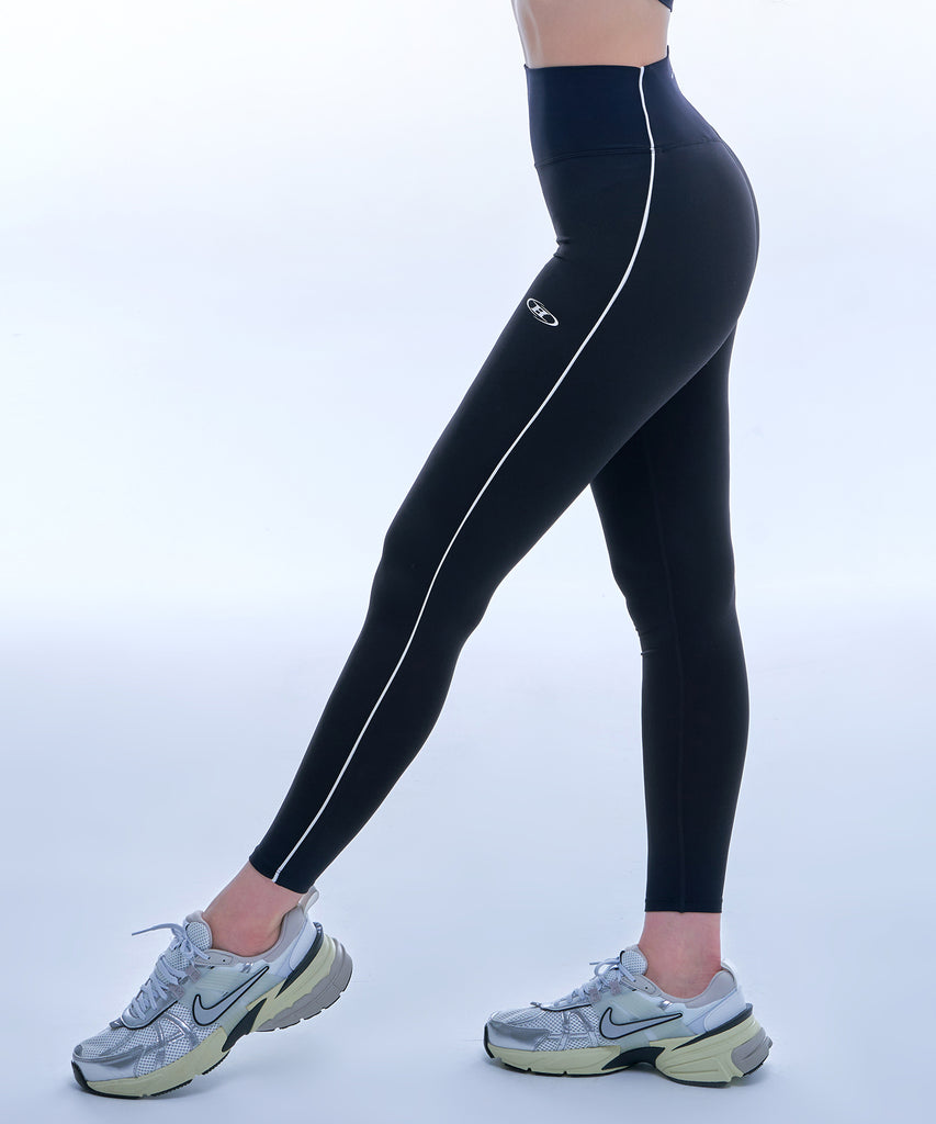 ヨガ・ピラティス SYMBOL B PIPING LONG LEGGINGS [BLACK] b3327a5c5043ae9c4550bfda92e910