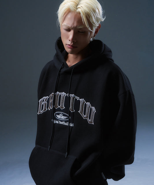 FLEECE BRNTW FOOTBALL CLUB OVER FIT HOODIE [BLACK]