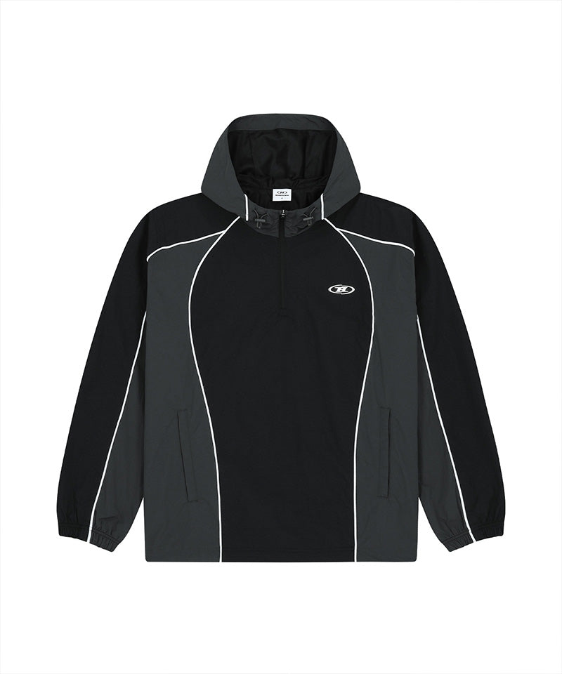 【予約販売：ご注文より1～3週間後に発送予定】NYLON BLOCK ANORAK JACKET [BLACK]